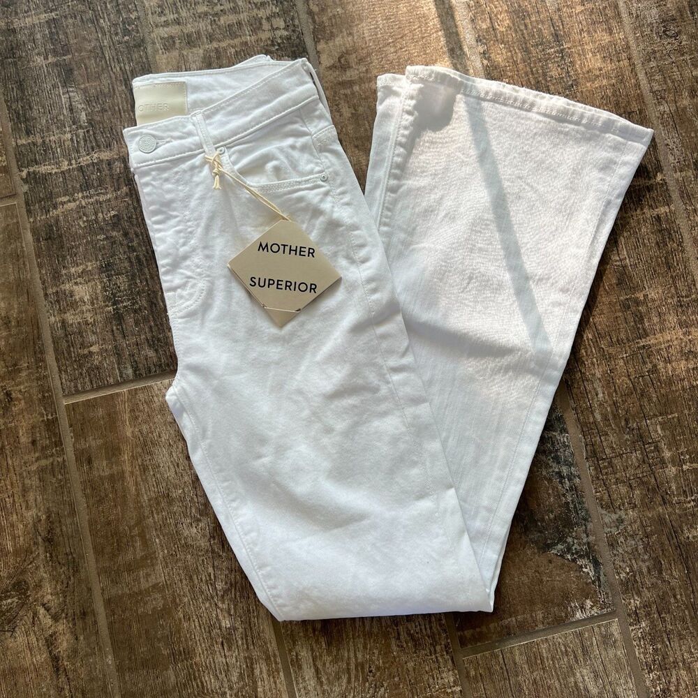 MOTHER The Weekender Flare Jeans Totally Innocent White Women's Size 25